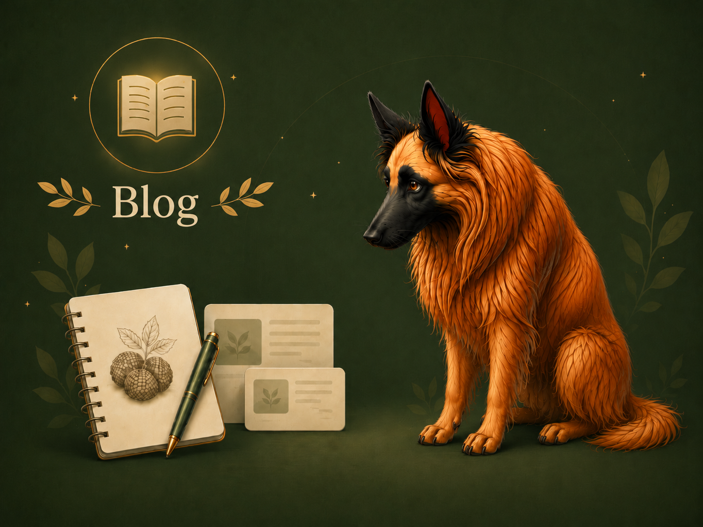 Kovu alongside practical truffle dog learning resources